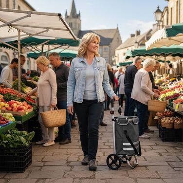 Складаний візок для покупок Relaxdays, об'єм 45 л