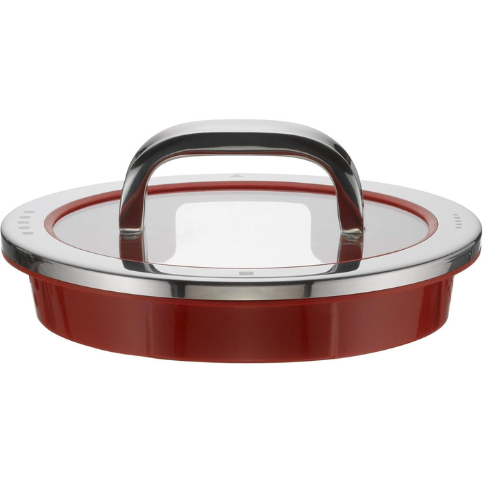 Скляна кришка WMF Function 4 (16 см) зі сталі Cromargan, 4 функції зливу, червона