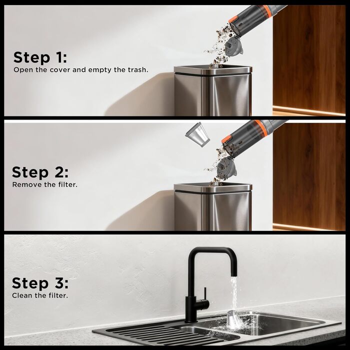 Акумуляторний ручний автомобільний пилосос 16000Па, безщітковий мотор, 4-в-1, швидка зарядка для авто, дому, офісу та тварин