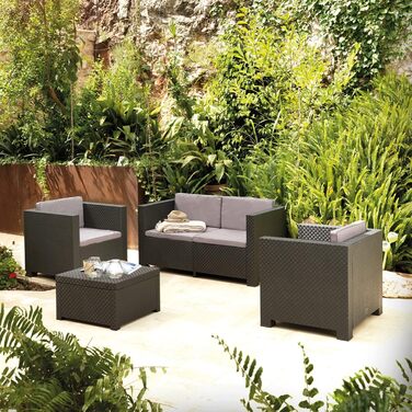 Садовий набір меблів WellHome Black Graphit для вулиці - сучасний комплект