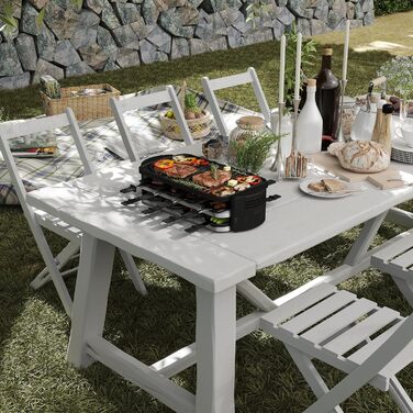 Електрогриль Raclette SUBTLETY для 8 осіб з гранітною плитою, антипригарним покриттям та 14 порціонними формами