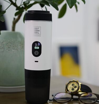 Портативна електрична кавомашина Eversange для еспресо, подорожей, сумісна з меленою кавою та капсулами Nespresso (зелена з LCD-дисплеєм)