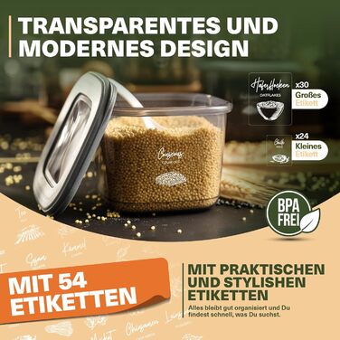 Набори контейнерів для зберігання продуктів з кришкою, 42 шт. BPA-Free, для круп, борошна, цукру. Органайзери для кухні, герметичні контейнери для харчових продуктів