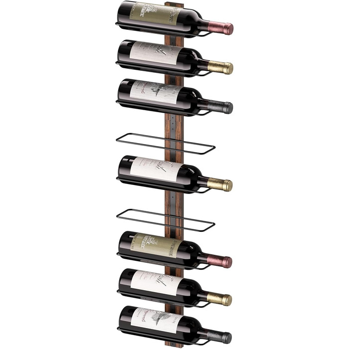 Настінна вітрина для вина B4Life на 12 пляшок, метал/дерево, чорний колір, для кухні, їдальні, бару