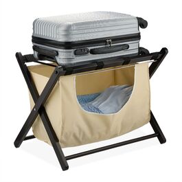 Підставка для валіз Relaxdays чорного кольору з мішком для білизни