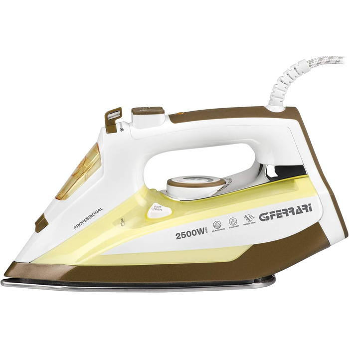 Праска з парою G3 Ferrari G40012: 2500 Вт, 300 мл, самоочищення, функція розпилення, нержавіюча підошва, 140 г/хв