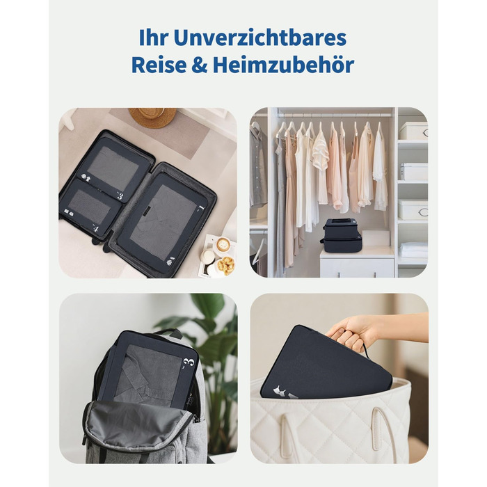 Набір органайзерів для валізи ECOHUB, 7 предметів, дорожні пакувальні куби з рецикльованого PET, темно-синій