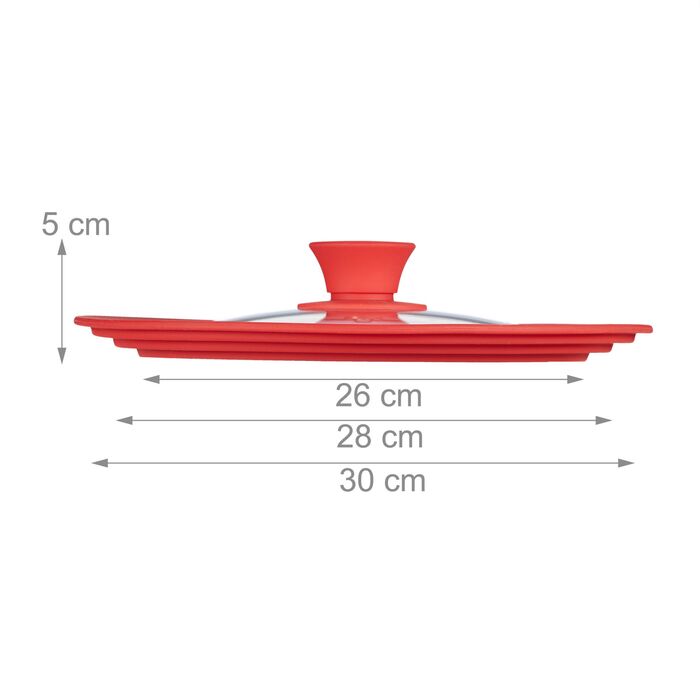 Кришка для каструлі Relaxdays 26-30 см з силіконовим краєм