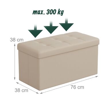 Лавка Relaxdays з штучної шкіри, об'єм 80 літрів