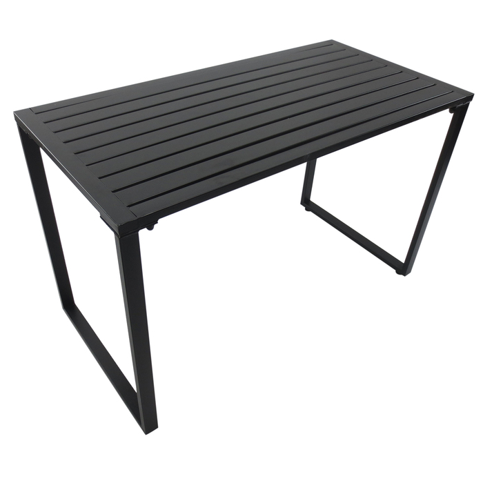 Набір садових меблів на 4 особи: 1 стіл та 2 лавки, метал, чорний колір