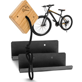 Настінне кріплення для велосипеда PARAX U-Rack Wood тримач для велосипеда для MTB, електровелосипеда, жіночого велосипеда, шосейного велосипеда, гравійного велосипеда тримач для велосипеда Стінка до 35 кг Внутрішнє зберігання для гаража, квартири, вітальн