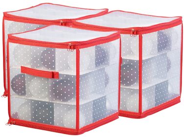 Коробка для прикрас на Новий рік Infactory: набір 3 шт. для зберігання 27 новорічних кулі до 10 см, з ручкою