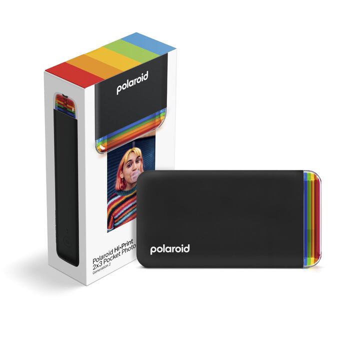 Polaroid Hi-Print 2-ге покоління: Bluetooth-принтер для фотографій 2x3 дюймів (чорний)