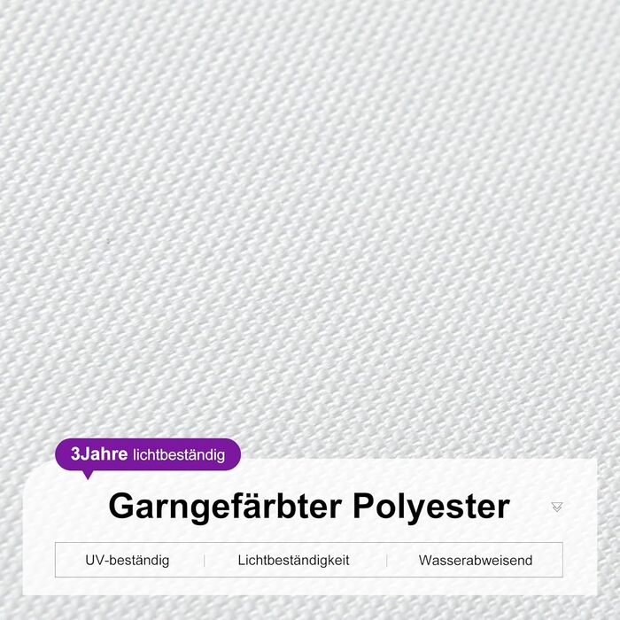 Парасолька від сонця PURPLE LEAF 300x300 см, велика підвісна парасолька-ампел з рукою-курбою, поворотом на 360° та хрест-підставкою для тераси та балкона, біла