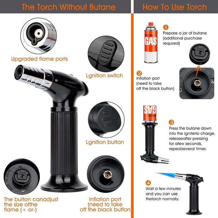 Набір для копчення коктейлів з ліхтариком: кулінарна факелка для коктейлів, віскі, напоїв, копчення та кемпінгу. 4 смаки дерев'яної стружки.