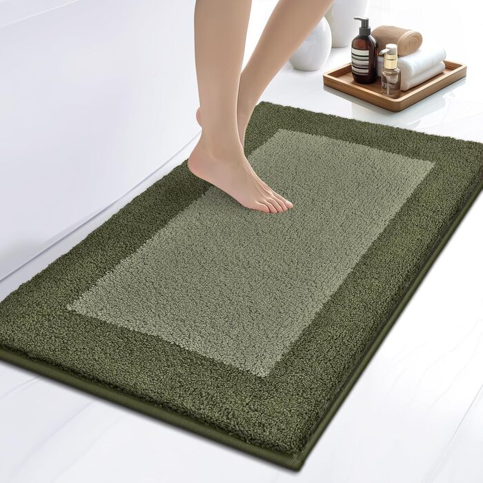 Килимок для ванної кімнати з антиковзаючим покриттям, 50 x 76 см, колір шалфейний
