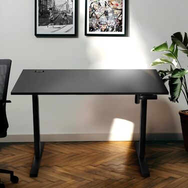 Стол Yaasa Desk Lite регульований по висоті 100x60 см, чорний – електричний офісний стіл з автопідйомом, пам'яттю та кабелепроводом