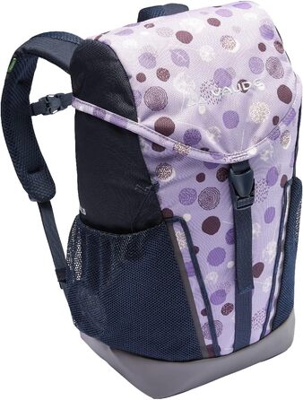 Дитячий рюкзак VAUDE Шайба для хлопчиків і дівчаток, зручний туристичний рюкзак для дітей, стійкий до погодних умов шкільний рюкзак з дощовиком і збільшувальним склом, багато місця для зберігання, синій/затемнення, (10 літрів, пастельно-бузковий)