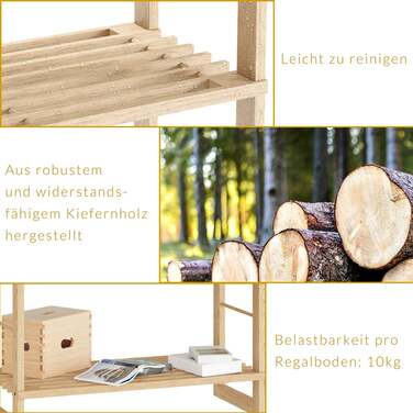 Стояча полиця Öland 136x58x27см глазурована натуральна деревина