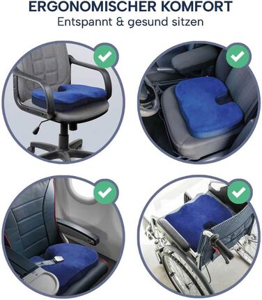 Ортопедична подушка для сидіння, подушка для куприка на офісне крісло. Ергономічна підкладка під сидіння підвищує комфорт, знімає біль, покращує кровообіг та полегшує навантаження на куприк.