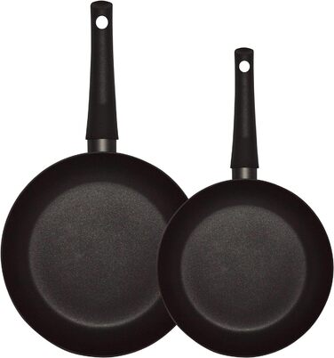 Чорний Набір 2 сковорідки з антипригарним покриттям, індукційні, Ø 20-24 см (60 символів)