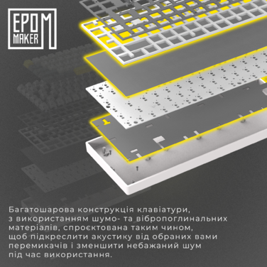 Клавіатура механічна бездротова EPOMAKER EP64 Mulan Black (EP64-B-M)