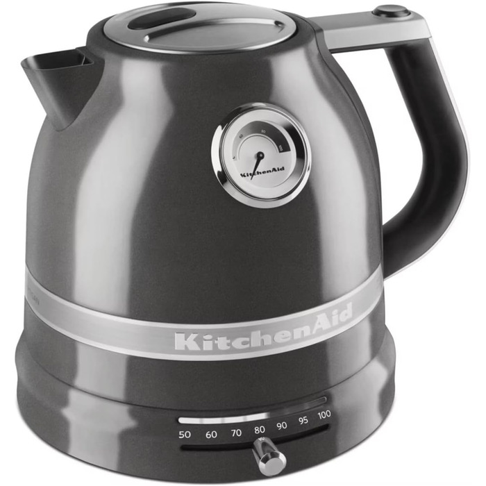 Електричний чайник KitchenAid з регулюванням температури 50-100°C, 1.5L, нержавіюча сталь, Empire, з індикатором рівня води та фільтром від накипу