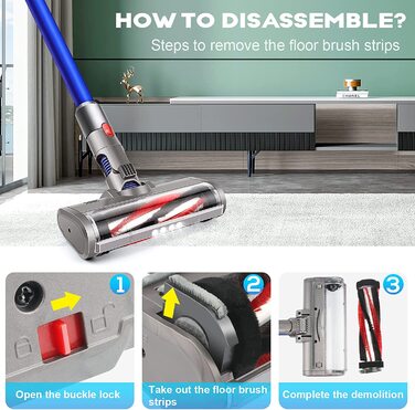 Головка пилососа ARyee сумісна з Dyson V6, V6 Absolute, V6 Animal Fluffy, V6 Trigger, V6 моторизований пилосос для підлоги серії