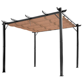 Альтанка Outsunny Pergola 3 x 4 м з регульованим тканинним дахом з алюмінію, сонцезахисним навісом для тераси та саду в сірому та коричневому кольорах