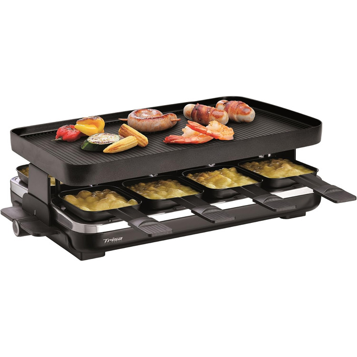 Гриль Trisa 8er Raclette Supreme Premium чорна/нержавіюча сталь