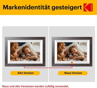 Цифровий фоторамка KODAK WiFi з сенсорним екраном IPS HD 10.1 дюйма, 32GB, автоматичне обертання, Wi-Fi, для стін, ділитися фотографіями звідусіль, темно-коричневий (білий каркас)