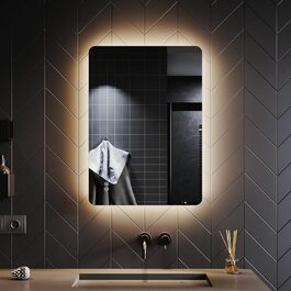 Дзеркало для ванної кімнати SONNI з підсвічуванням 80x60 см, IP44, холодне біле світло