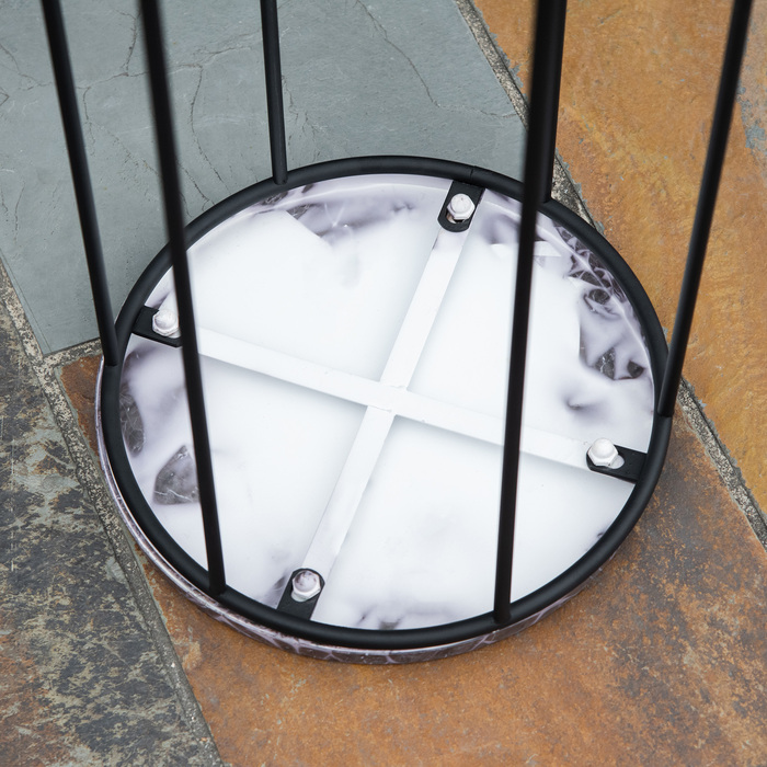 Набір з 3 металевих підставок для квітів, підставка для рослин з імітацією мармуру, табурети для квітів, тримачі для квіткових горщиків, стелажі для квітів, штабельовані табурети для квітів для горщиків, чорний+сірий