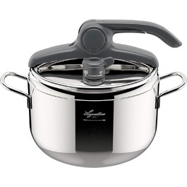 Каструля-скороварка Lagostina Irradial Control Lagoeasy'UP 5 л з нержавіючої сталі 18/10, діаметр 22 см, для приготування на пару, сумісна з індукцією та газом, з полегшеним відкриванням кришки, з тришаровим дном Irradial-Plus, об'єм 5 літрів