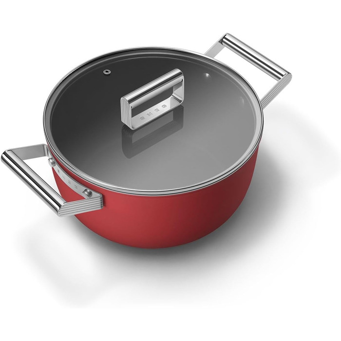 Електричний чайник Smeg KLF05CREU 0.8 л, червоний, з нержавіючої сталі, з індикатором рівня води та захистом від нагрівання