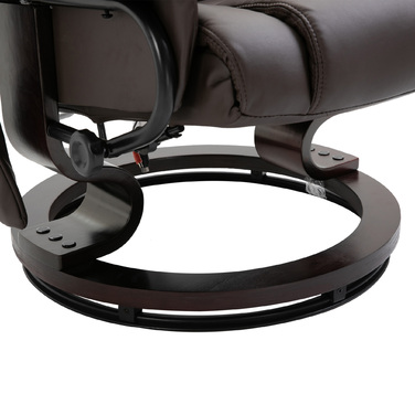 Масажне крісло HOMCOM Recliner з підставкою для ніг і функцією відкидання, імітація шкіри коричневого кольору 79x82x101 см, зручне для релаксації та оздоровлення