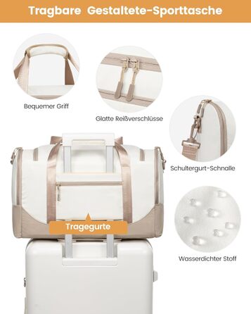 Спортивна сумка LOVEVOOK для жінок, 30л: туристична, для басейну, сауни, гімнастики, подорожей, з відділенням для взуття та мокрих речей, водонепроникна, 45x24x28см