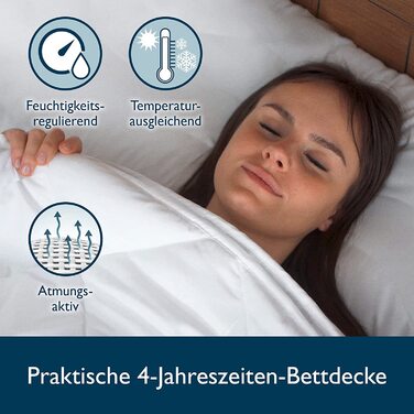 Beautissu Комплект постільної білизни 4 сезони 135x200 см (2 шт.) - Легка літня та тепла зимова ковдра, антиалергенна, дихаюча, BeauNuit JD