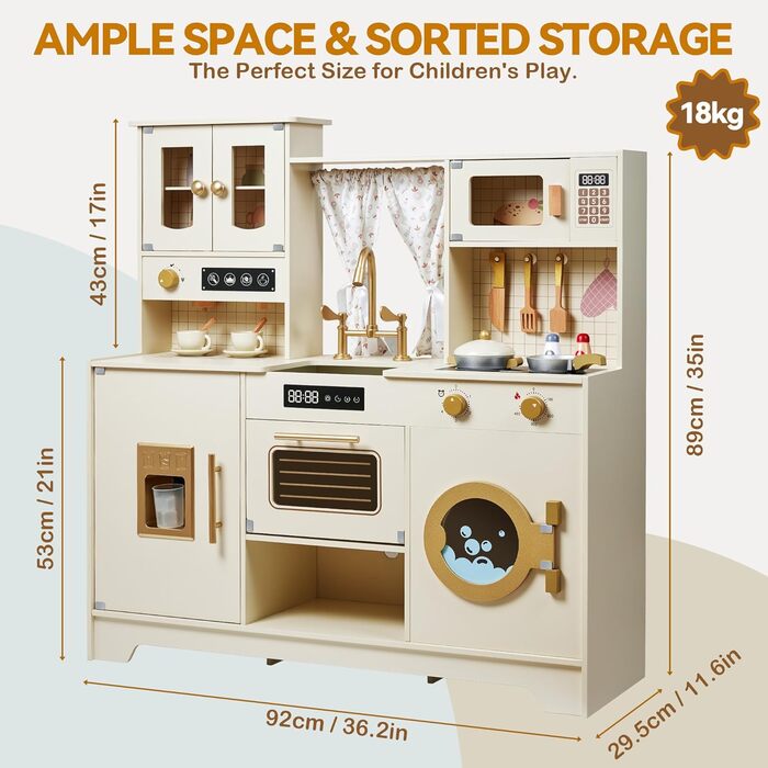 Дитяча кухня для приготування їжі з дерева, іграшковий набір, 26 аксесуарів, посуд, продукти, подарунок для дітей 3+ років, велика кухня