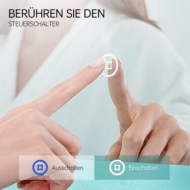 LED дзеркало для ванної кімнати EMKE 80x60 см з підсвічуванням, холодним білим світлом, сенсорним вимикачем, IP44, енергозберігаюче