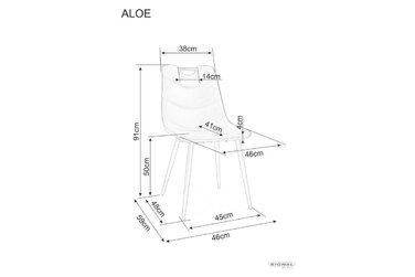 Стілець ALOE чорний каркас/оливковий TAP.211