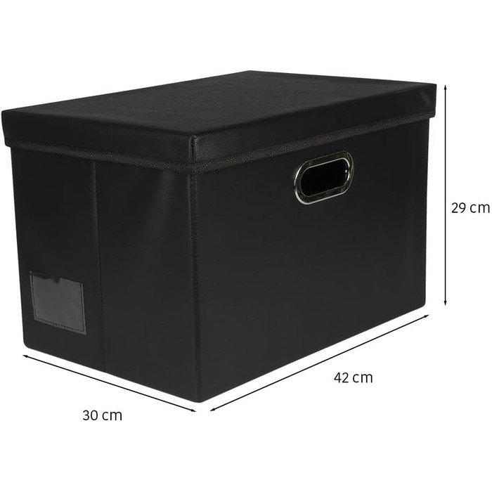 Коробки-сердечка з кришкою коробки-органайзери великі складні чорні шкіряні 42x30x29см 2 шт.