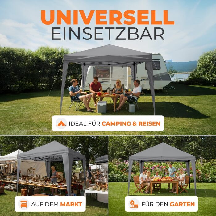 Павільйон Kronenburg Faltpavillon 3x3 м, водонепроникний, UV захист 50+, з 4 боковими частинами, колір шампань