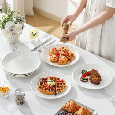 Набір посуду MALACASA LEILA Weiß для 6 осіб, 18 предметів, порцеляна, скандинавський стиль, білий