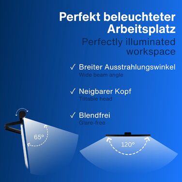 USB лампа REV Monitor з акумулятором, 49 см, кріпленням, 130 лм, 3 кольори, чорна