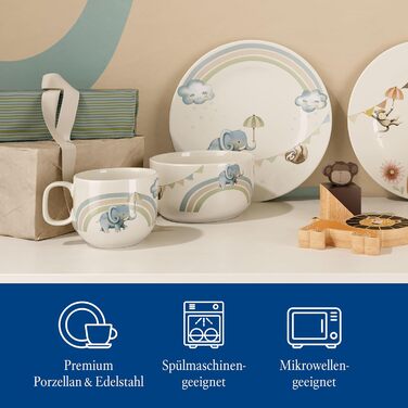 Набір дитячого столового прибору Villeroy & Boch Boho Kids (4 шт.) з нержавіючої сталі, сріблясто-платиновий, для миття в посудомийній машині