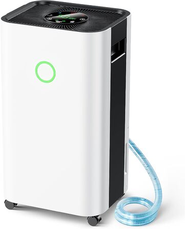 Електричний осушувач повітря 15L, тихий, з таймером 24H, захистом від переливу, дитячим блокуванням, для квартири, підвалу (білий)