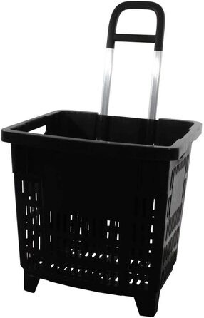 Візок для покупок gerso об'ємом 55 літрів, чорний з роликами з АБС-пластика, кошик для покупок, зручний для їзди, Різнокольоровий