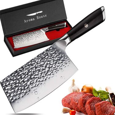 Ніж кухарський 8 дюймів, професійний дамастковий ніж, ніж для кухні, ніж шеф-кухаря, ніж для м'яса з нержавіючої сталі, надзвичайно гостра леза з ергономічною ручкою для дому та ресторану (ніж кухарський 7 дюймів)