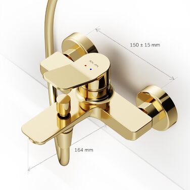 Змішувач для ванни AM.PM X-Joy чорного матового кольору з виливом, одноручний, для ванни та душу, FXA10022